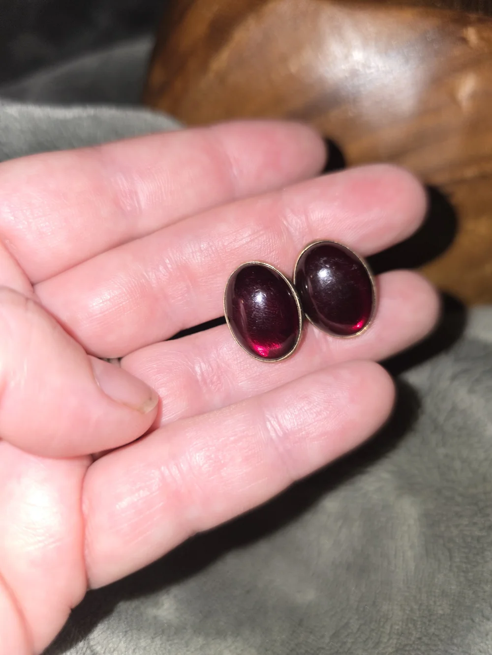 Men's Deep Burgundy Oval Cufflinks